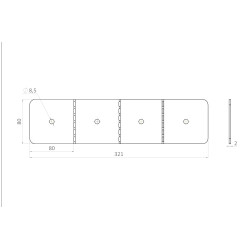 Spojka na hranol 80 x 80 mm, pozinkovaná oceľ Spojka na hranol 80 x 80 mm, pozinkovaná oceľ